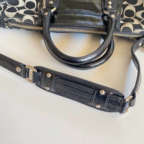 Coach Signature Monogram Satchel Shoulder Bag F15443 - Picture 11 of 16